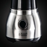 Russell Hobbs Batteur sur socle 2 en 1 [mélangeur en verre de 1,5 L et mini machine à smoothie de 0,6 L - To-Go-Trinkflasche Inkl. Deckel] Spülmaschinenfest, Impuls-/Ice-Crush Funktion, Becher BPA Frei, Edelstahl 23821-56 Kitchen Naty Shop