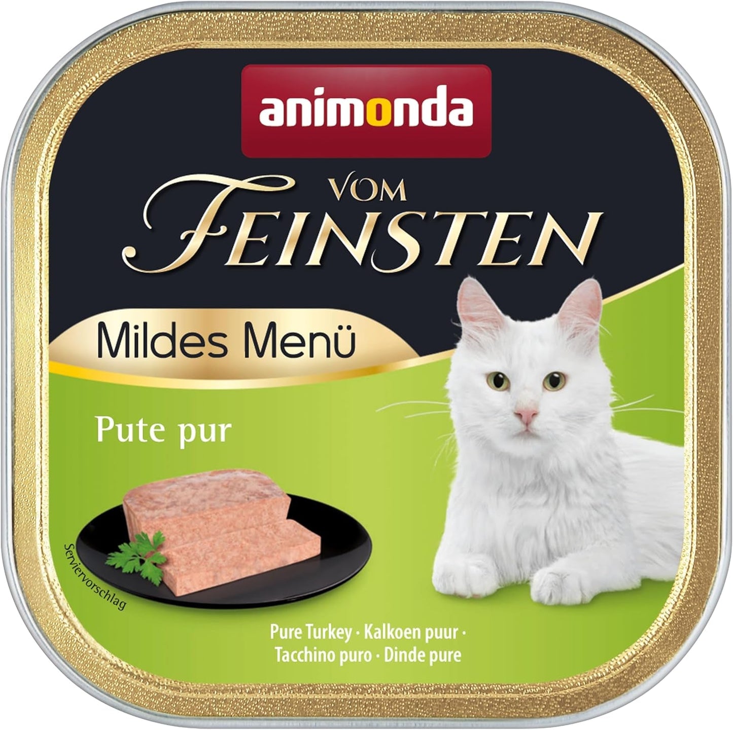 animonda vom Feinsten Mild Menu Mild Variety (32 x 100g), nourriture humide pour chats sans céréales et sans sucre, nourriture facile à digérer avec de la viande de dinde