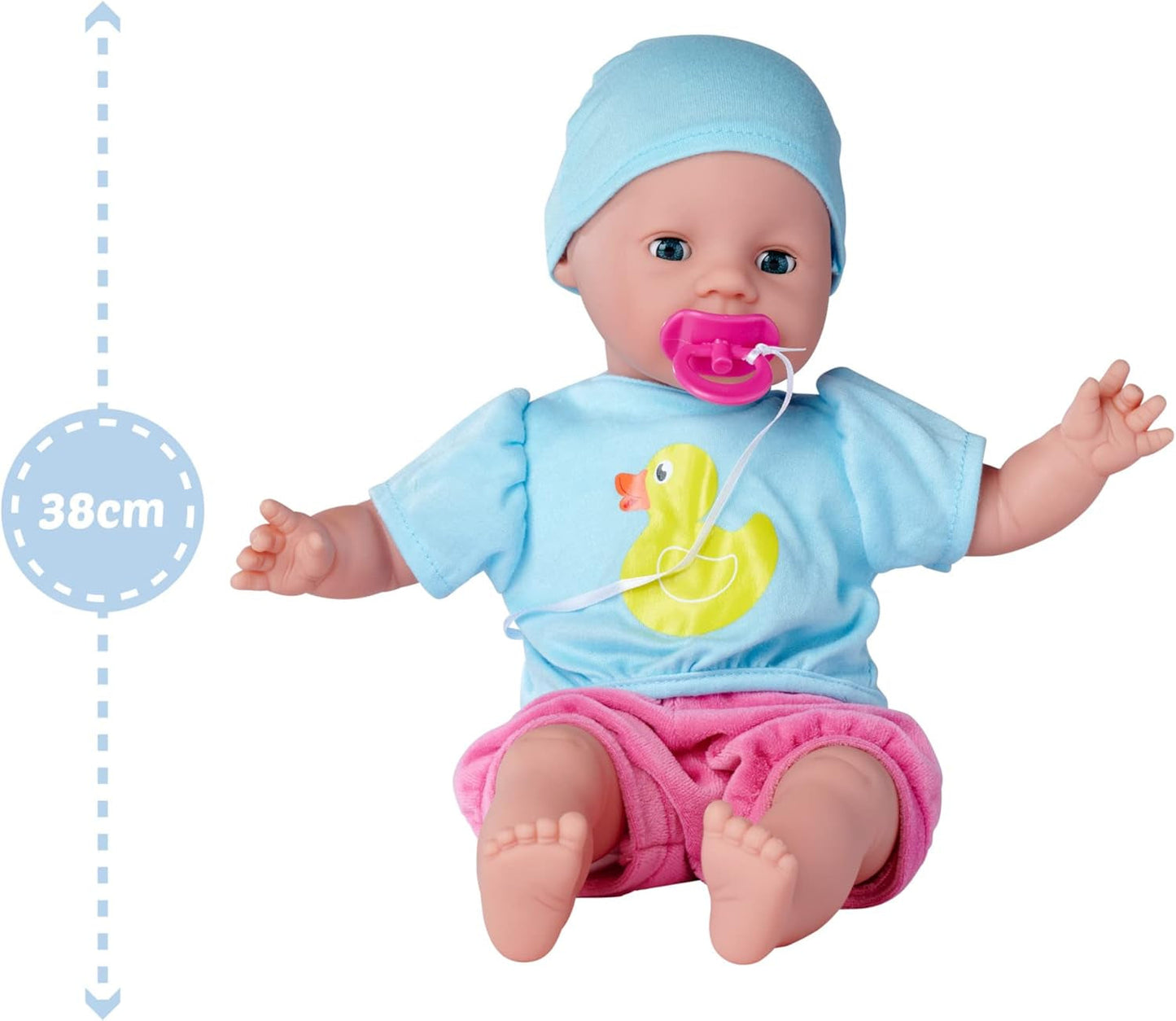 Simba 105010964 - Poupée douce Laura Hungry avec tétine, cuillère magique, biberon et assiette qui disparaissent, 38 cm, poupée pour enfants à partir de 2 ans