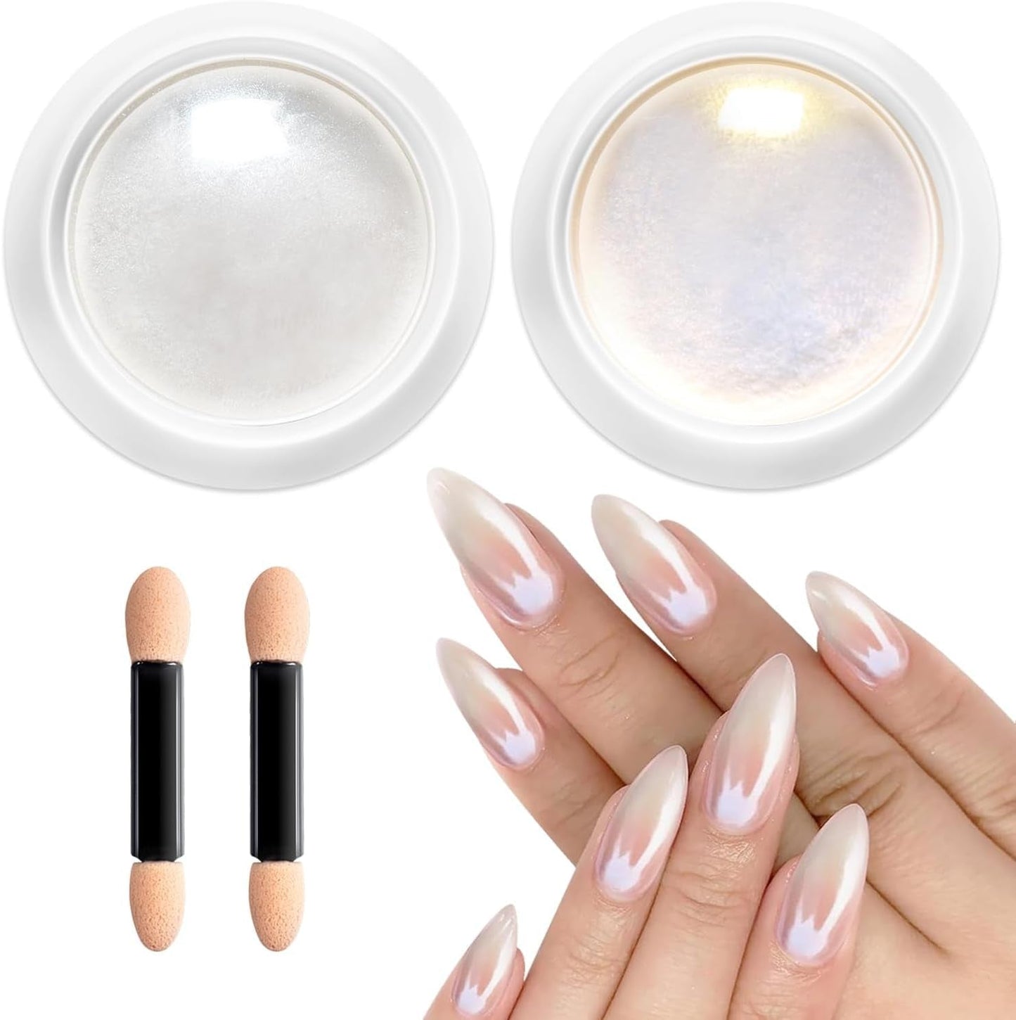 BISHENGYF Rose Gold Chrome Nail PowderNouvelle mise à niveau Grosse Kapazitä Chrom PulverSuper-Spiegeleffekt Metall Mirror Chrome Powder – Neon Glassy Pearl Effect Glitter Nail Art Pulver pour DIY Salon