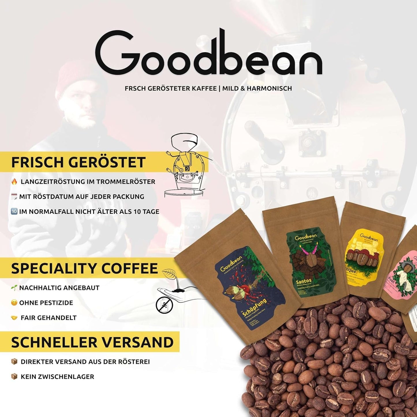 Découverte - Expresso | Café en grains 500g - 100% Arabica | pour machines entièrement automatiques/porte-filtre/espresso | Grains de café entiers | Grains de café frais