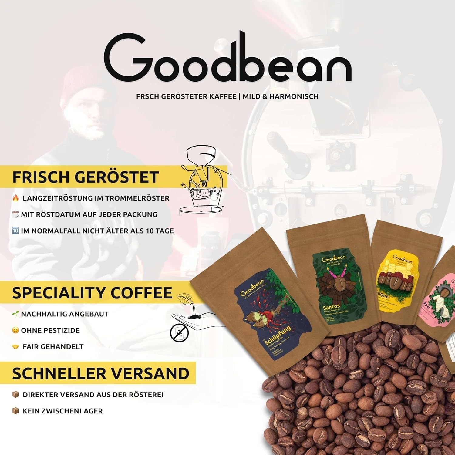 Découverte - Expresso | Café en grains 500g - 100% Arabica | pour machines entièrement automatiques/porte-filtre/espresso | Grains de café entiers | Grains de café frais