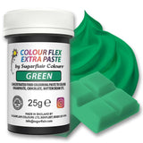 Colorant alimentaire Sugarflair Colourflex Extra Paste Verde - Colorant alimentaire comestible pour crème au beurre, chocolat, pâte à sucre, glaçage, fondant, mélanges à gâteaux, pâte et plus - 25g