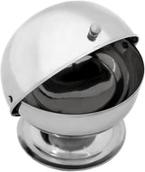 Relaxdays SWEETY Sucrier Inox 14 x 13 x 13 cm (H x L x P) Boule à Sucre avec Couvercle Roulant Boite à Bonbons Ronde Argenté