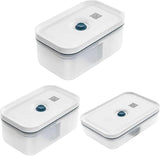 Zwilling Fresh & Save Ensemble de boîtes à lunch sous vide / rangement pour réfrigérateur, 3 pièces, plastique, semi-transparent, boîtes de conservation des aliments La Mer Naty Shop Default Title