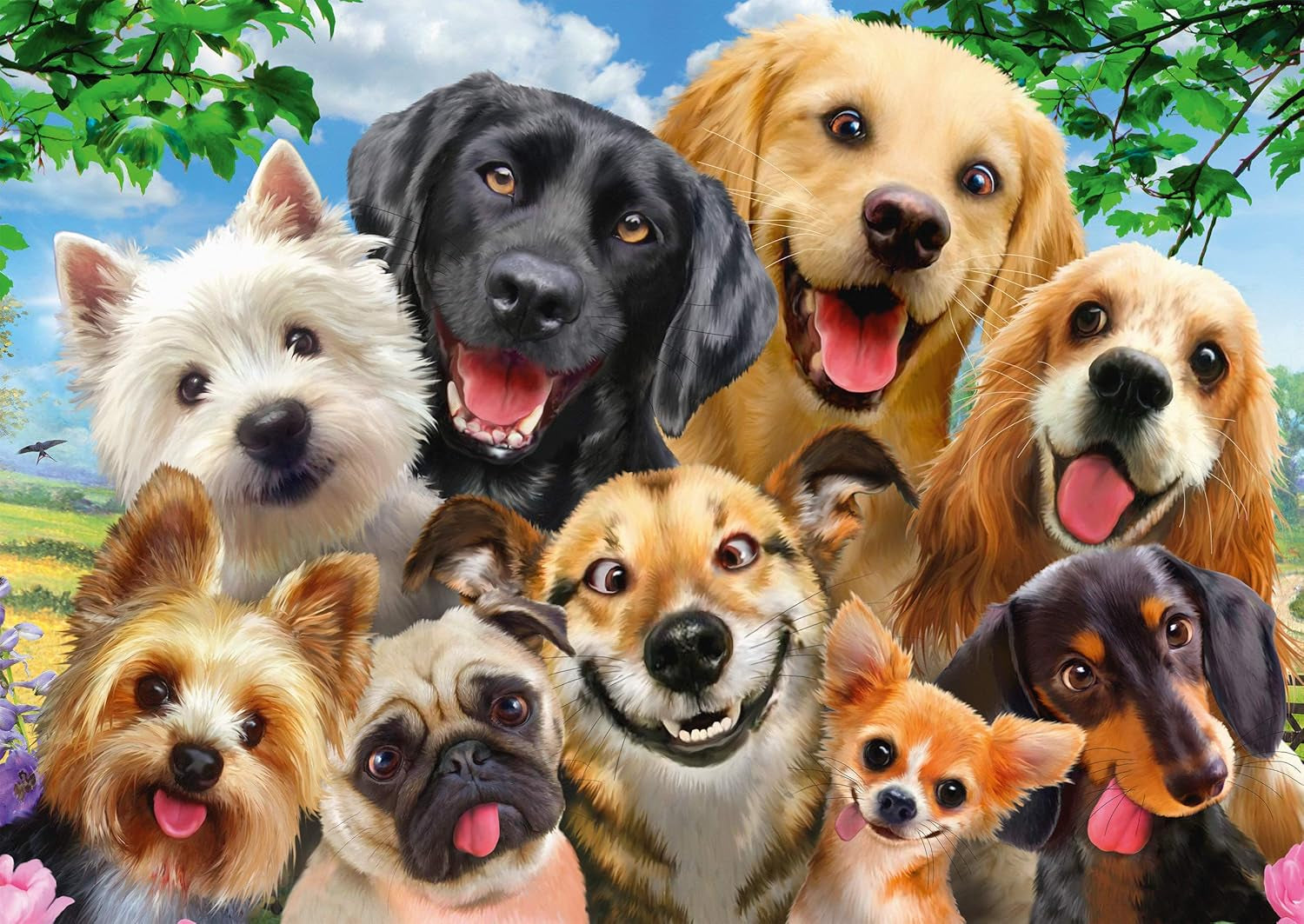 Schmidt Spiele 58390 Selfie de chien, puzzle 500 pièces Puzzle Naty Shop