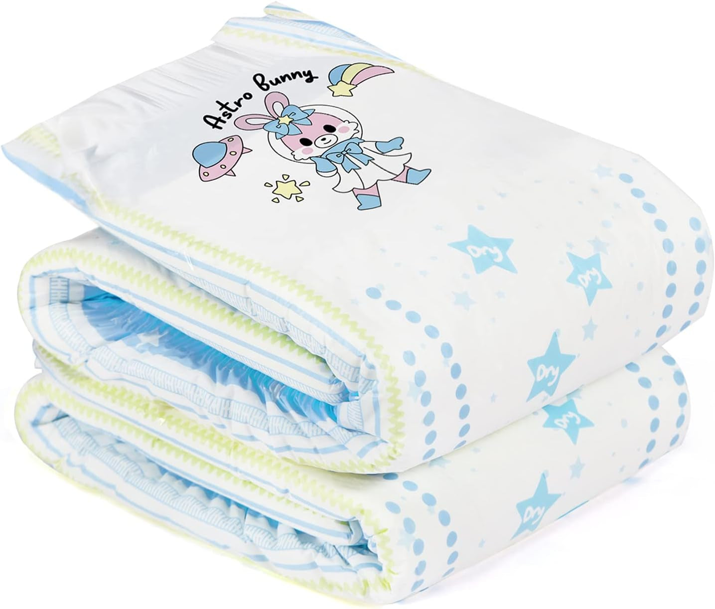 Couches imprimées pour adultes 5500-5800 ml, paquet de 2, assortiment aléatoire de 3 imprimés - Astro Babies (L)