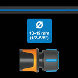 Tuyau d'arrosage Fiskars S, Solide, Tuyau d'eau pour arrosage manuel, 13 mm (1/2"), Longueur: 15 m, Raccord universel, Protection UV, Protection contre le gel, Résistant à la torsion, Bleu, 1076049