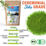 ORIGEENS BIO MATCHA CEREMONIAL GRADE "SHIKA" - Thé japonais biologique de Shizuoka - Matcha Latte/Usucha - Sachet de recharge 30g - Poudre de thé vert Matcha biologique de qualité cérémonielle