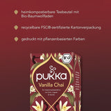 Poukka | Mélange de thés aromatisés bio "Vanilla Chai" | Cannelle, gingembre et vanille | Thé pour une gourmandise à la douceur naturelle | Paquet de 1 | 20 sachets de thé