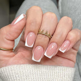 Longs conseils français colle à paillettes d'or sur les ongles longs carrés paillettes pointe française faux ongles ensemble ongles artificiels carrés pour les femmes 24 pièces