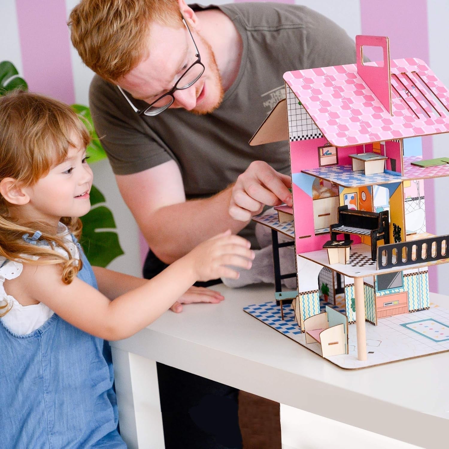 Olivia'S Little World 360 Maison de poupée en bois pour enfants Poupées 3,5" et 12 accessoires Multicolore TD-13260C Maisons de poupées Naty Shop