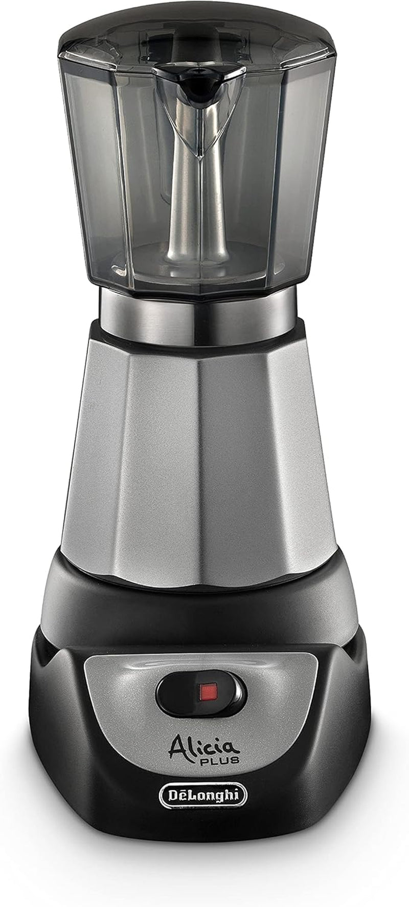 De'Longhi Alicia Plus EMKM6.B Moka Pot (rotatif à 360°, 550 W) Argent-Noir