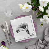 PAW - Serviettes Airlaid - En Tissu (40 X 40 Cm) I 50 Pièces I Pour Service Funéraire, Fête Funéraire, Funérailles, Adieu I Serviettes en Tissu de Décoration de Table de Haute Qualité - Fleur de Mémoire I Fleur de Mémoire