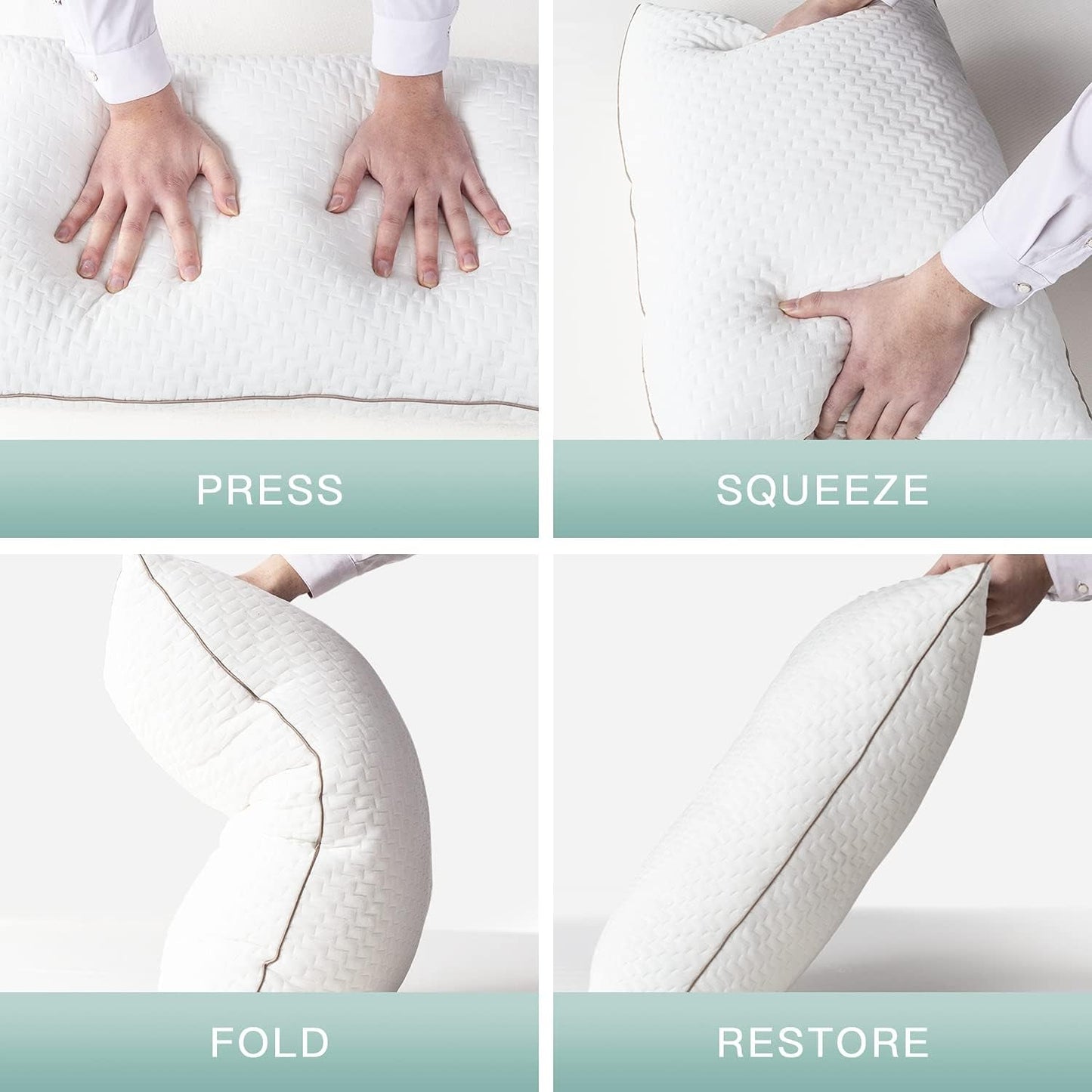 Oreiller Bedstory, Oreiller de Couchage, 2 Pièces, Hypoallergénique, Oreiller Anti-Poussière, Duvet, Qualité Alternative, Oreiller de Lit pour Dormeurs Dos, Ventre et Latéraux, Taille Standard, Lavable, 42 X 70 Cm Naty Shop Oreillers Standard