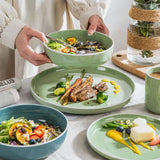 vancasso SESAM Serie Steingut Geschirrset für 12 Personen, 48 teiliges Kombiservice – Tafelservice mit Speisetellern, Desserttellern, Müslischalen und Kaffeetassen, Design scandinave