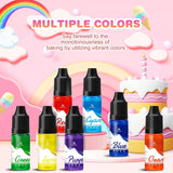 Colorant Alimentaire en Gel - 7 x 15 ml Colorant Alimentaire Concentré Couleur Arc-en-Ciel pour Décoration de Gâteaux, Cuisson, Biscuits, Macarons - Colorant Alimentaire Sans Sucre pour Boissons, Décoration de Gâteaux, Slime DIY
