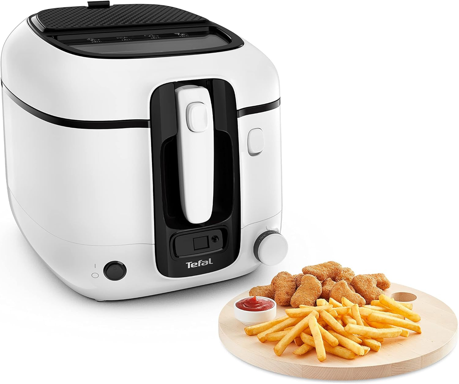 Tefal Super Uno Access Friteuse, Capacité 2,2 L, Pièces lavables au lave-vaisselle, Appareils anti-odeurs Naty Shop Super Uno Mit Timer Weiß/Schwarz