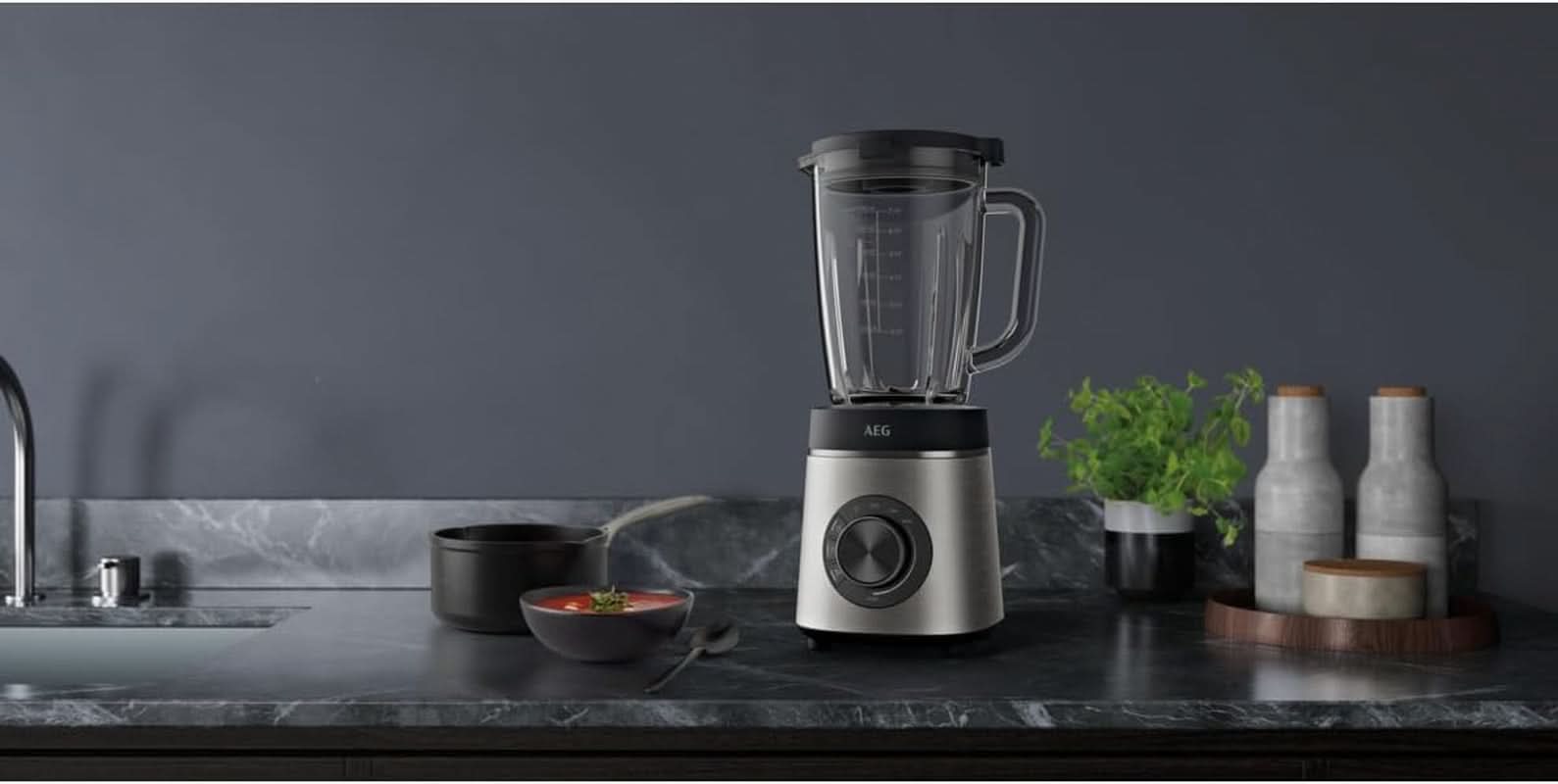 AEG TB6-1-6S MIXEUR SUR SOCLE / Contrôle de vitesse 3 Programmes Smoothie ICE Fonction Cuisine Naty Shop