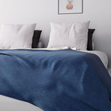 Soleil D'Ocre Adele, Housse Zigzag, Jetée du canapé, Polycoton, Bleu, 220 X 240 Cm Couettes et couettes Naty Shop