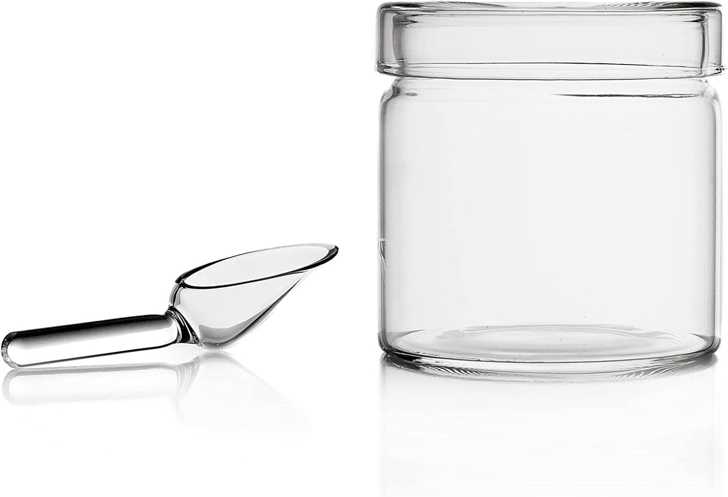 Théière avec cuillère, collection Piuma, 20 cl, verre borosilicate, fait main