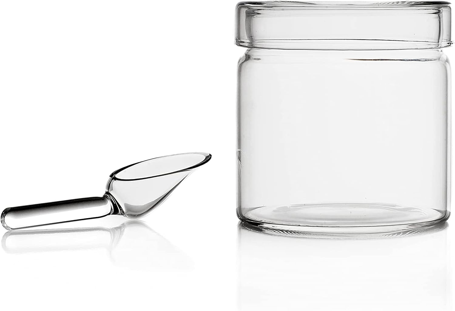Théière avec cuillère, collection Piuma, 20 cl, verre borosilicate, fait main