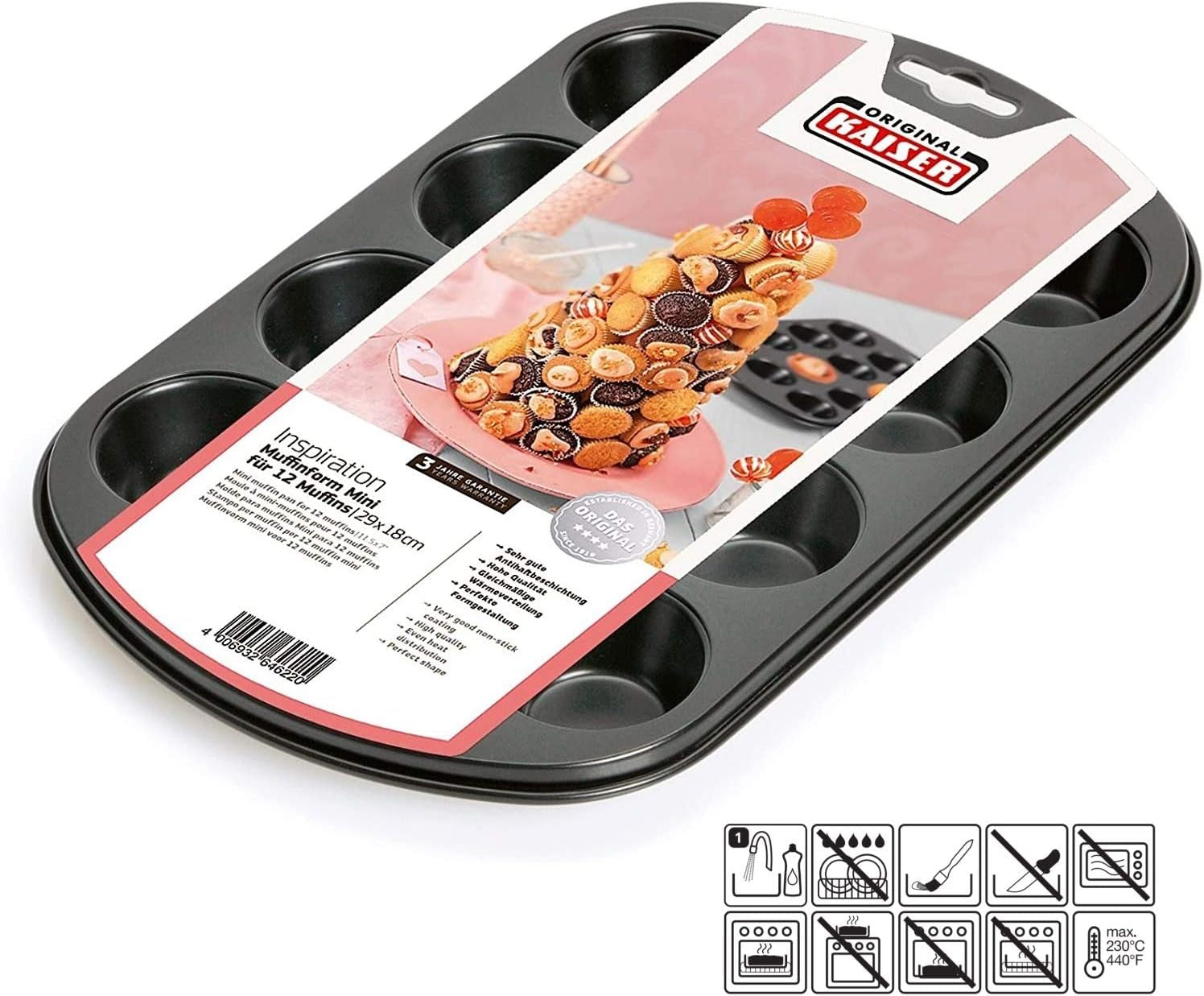 Inspiration Kaiser originale, Moule pour 12 muffins 38 X 27 cm Naty Shop