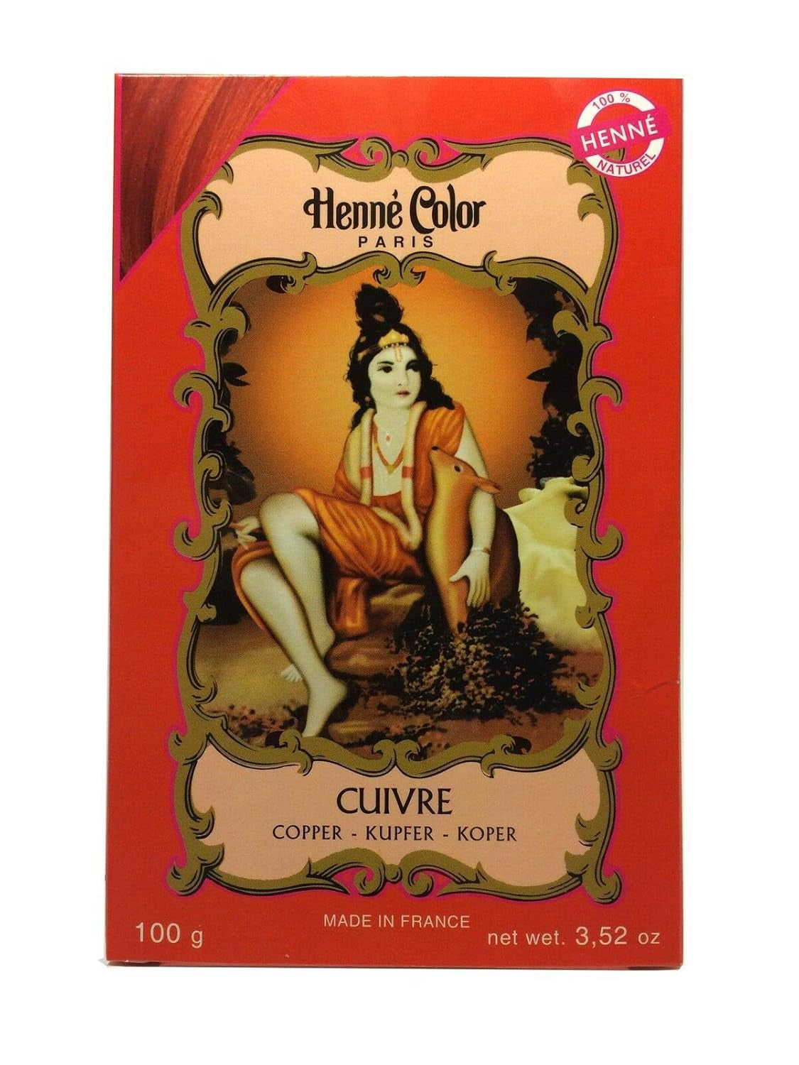Henné Color Henné Poudre Cuivre 100 g Teinture Capillaire Naty Shop Rouge 100 G (1 paquet)