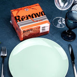 Serviettes en papier Renova, étiquette rouge orange - 70 serviettes