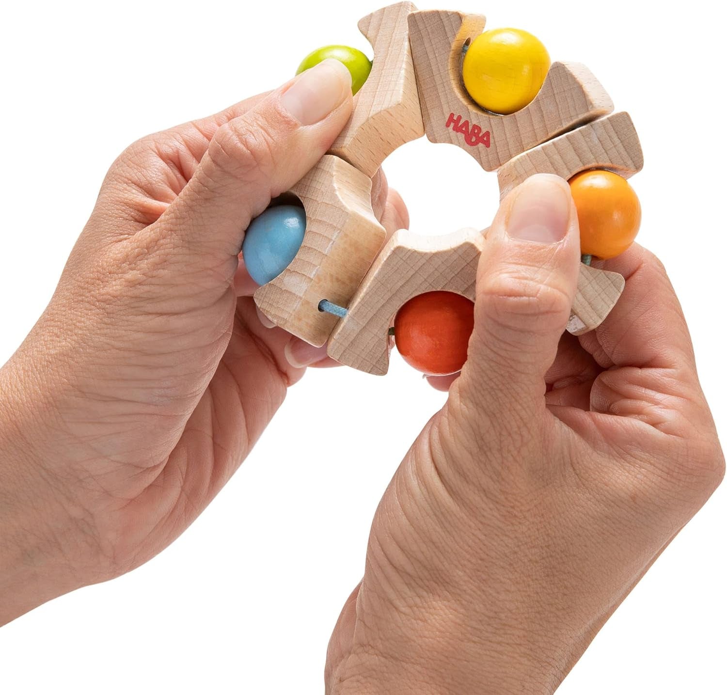 HABA 306692 - Jouet à attraper avec roue à billes, Jouet à attraper à partir de 6 mois, Fabriqué en Allemagne, Colorful Bebe Toys Naty Shop
