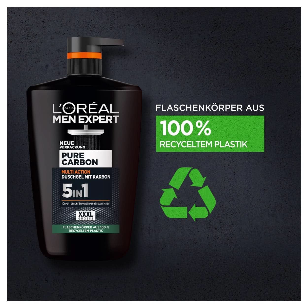 L'Oréal Men Expert XXXL 5In1 Gel douche et shampoing pour homme, 1 litre Naty Shop