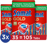 Tablettes Somat Gold pour lave-vaisselle (105 tablettes) Détergents de cuisine Naty Shop 105 capsules -