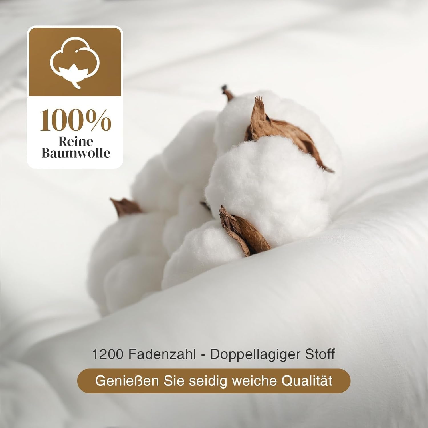 Couette toutes saisons 135 x 200 cm, 100 % coton, plumes d'oie, garnissage épais, sans peluche, couette de transition extra moelleuse, boîte à chicane 3D, lit simple, couettes et couettes blanches Naty Shop