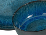 CreaTable, 20149, Nordic Fjord Blue Series, service de table 16 pièces pour 4 personnes, service combiné en porcelaine, passe au lave-vaisselle et au micro-ondes, fabrication de qualité