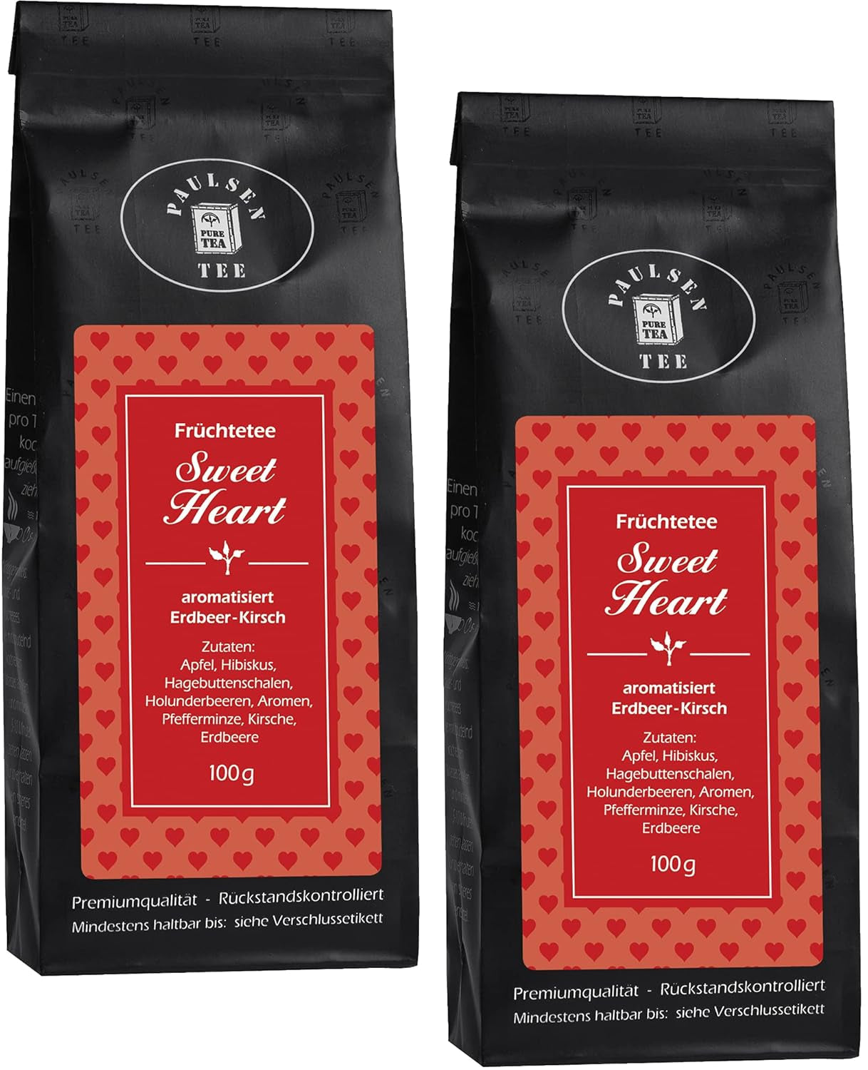 Sweet Heart 2 x 100 g Paulsen Tea Thé aux fruits contrôlé pour les résidus