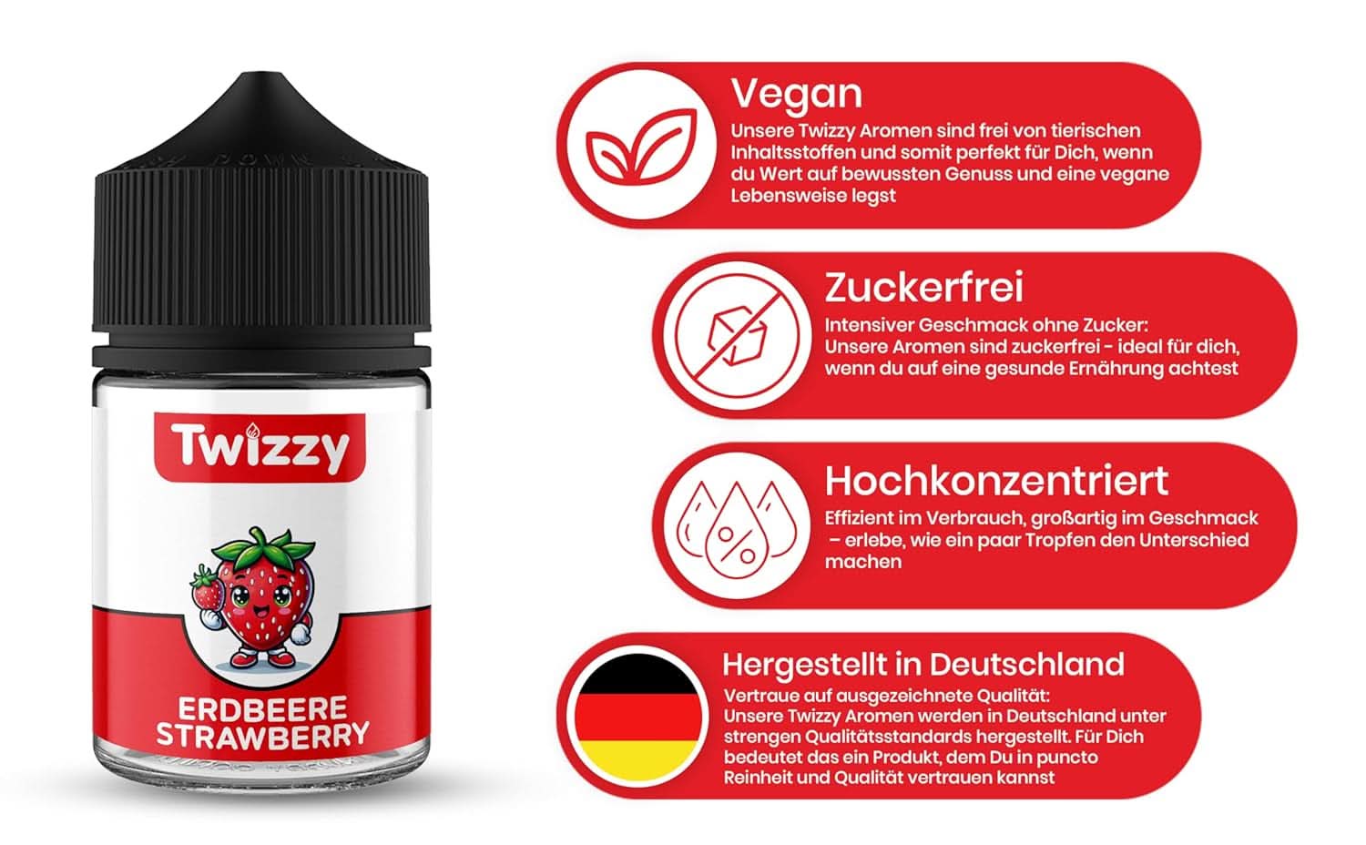 Arôme Concentré Fraise Twizzy, 60 ml Arômes Naty Shop