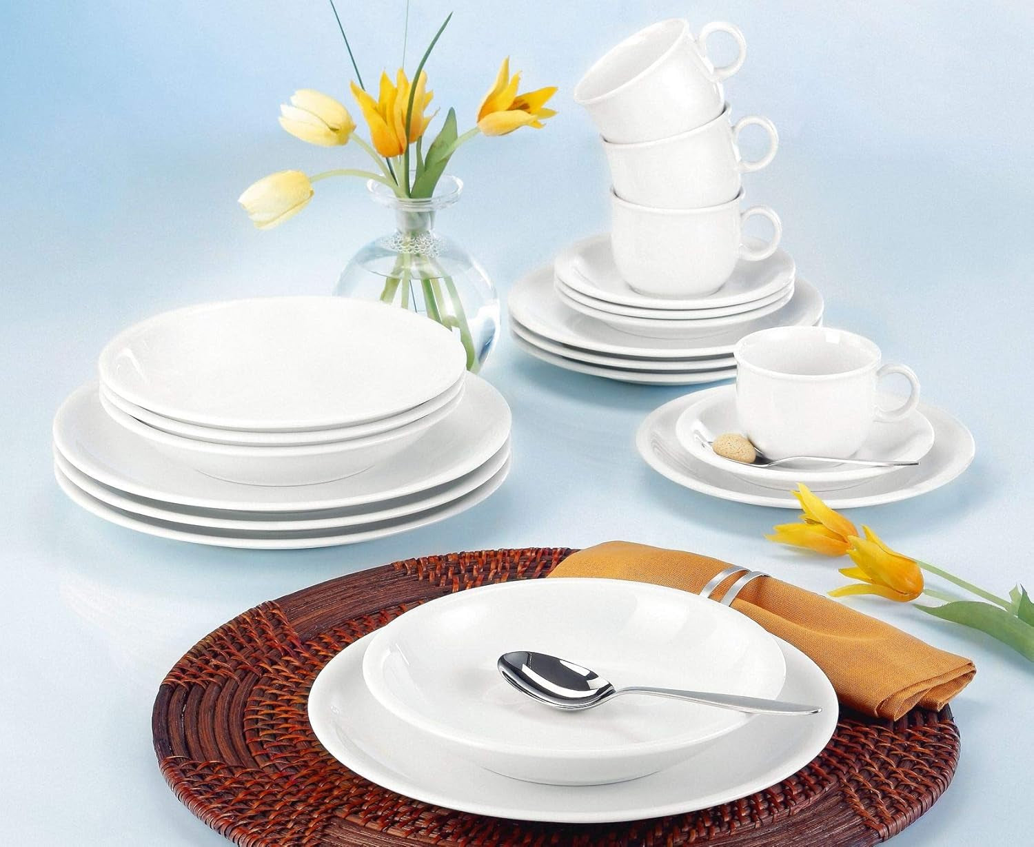 Seltmann Weiden 001.716175 Compact White service de table 30 pièces, blanc/simple