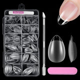Full Cover Short Nails 120 pièces 12 tailles pointes d'ongles courtes pour ongles en gel colle sur ongles artificiels colle sur ensemble de lime à ongles polisseuse à ongles repousse-cuticules