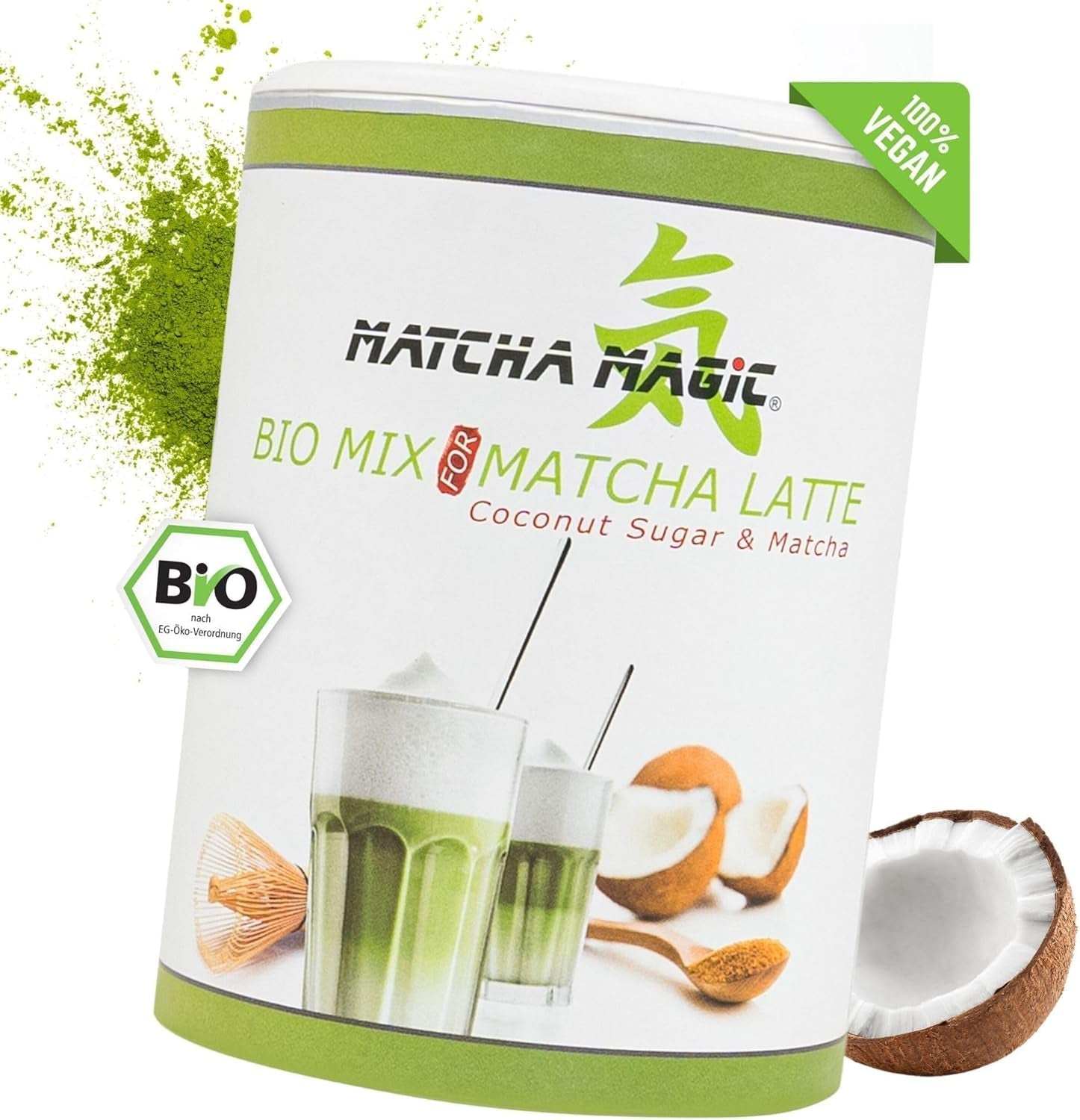 Matchamagic - Poudre de matcha latte bio du Japon avec sucre de fleur de coco pour un délicieux thé