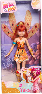 Poupée Simba Mia and Me Yuko, elfe avec ailes et jambes mobiles, 3 pinces à cheveux, 3 bracelets et colliers, 23 cm, à partir de 3 ans