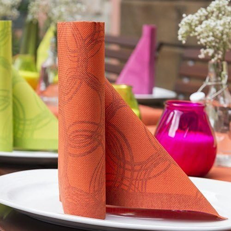 Papstar, 50 serviettes "Collection ROYAL" pli 1/4 40 cm x 40 cm Nectarine "Bulles", #86494