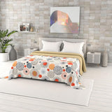 Couette d'été imprimée fantaisie, rembourrage en polyester, pétales, 260 x 270 cm.