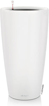 Jardinière LECHUZA Rondo Premium 32 Blanc Mat | Colonne végétale avec système d'arrosage, indicateur de niveau d'eau et insert pour plantes | Finition mate | Ø 32,5 x 56,5 cm | 15786