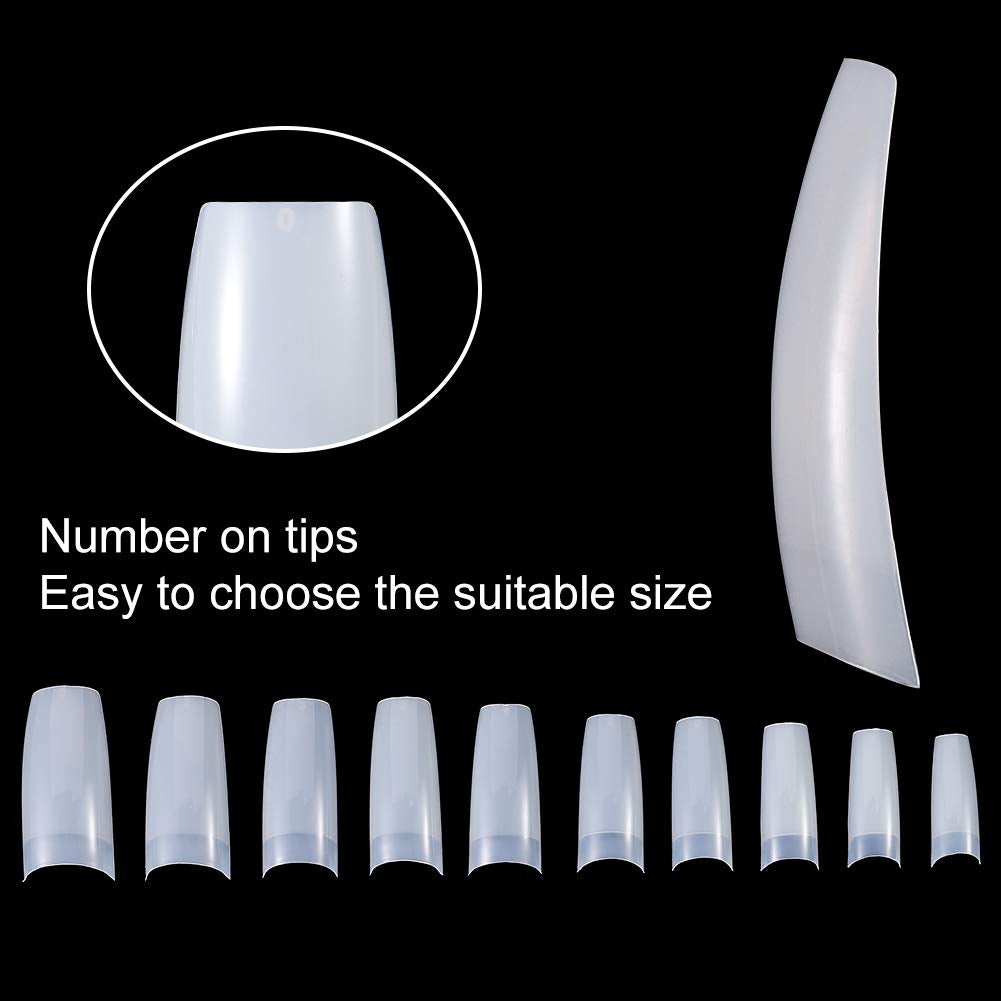 1000 pièces faux ongles 10 tailles pointes d'ongles naturels pointes d'ongles français artificiels pointes d'ongles artificiels faux ongles conseils boîte conseils d'art pour femmes filles
