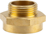 Mamelon fileté de réduction en laiton Gardena : connecteur en laiton pour réducteur fileté, par exemple pour les pompes, filetage externe de 33,3 mm (G 1 pouce) / filetage interne de 42 mm (G 1 1/4 pouce) (7266-20)