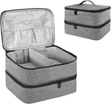 Sac organisateur de vernis à ongles, boîte de rangement double de vernis à ongles, organisateur de coffre pour le design des ongles, sacs cosmétiques pour 30 flacons de base Neonail (15 ml-0,5 fl. oz) et 1 lampe à ongles (noir)