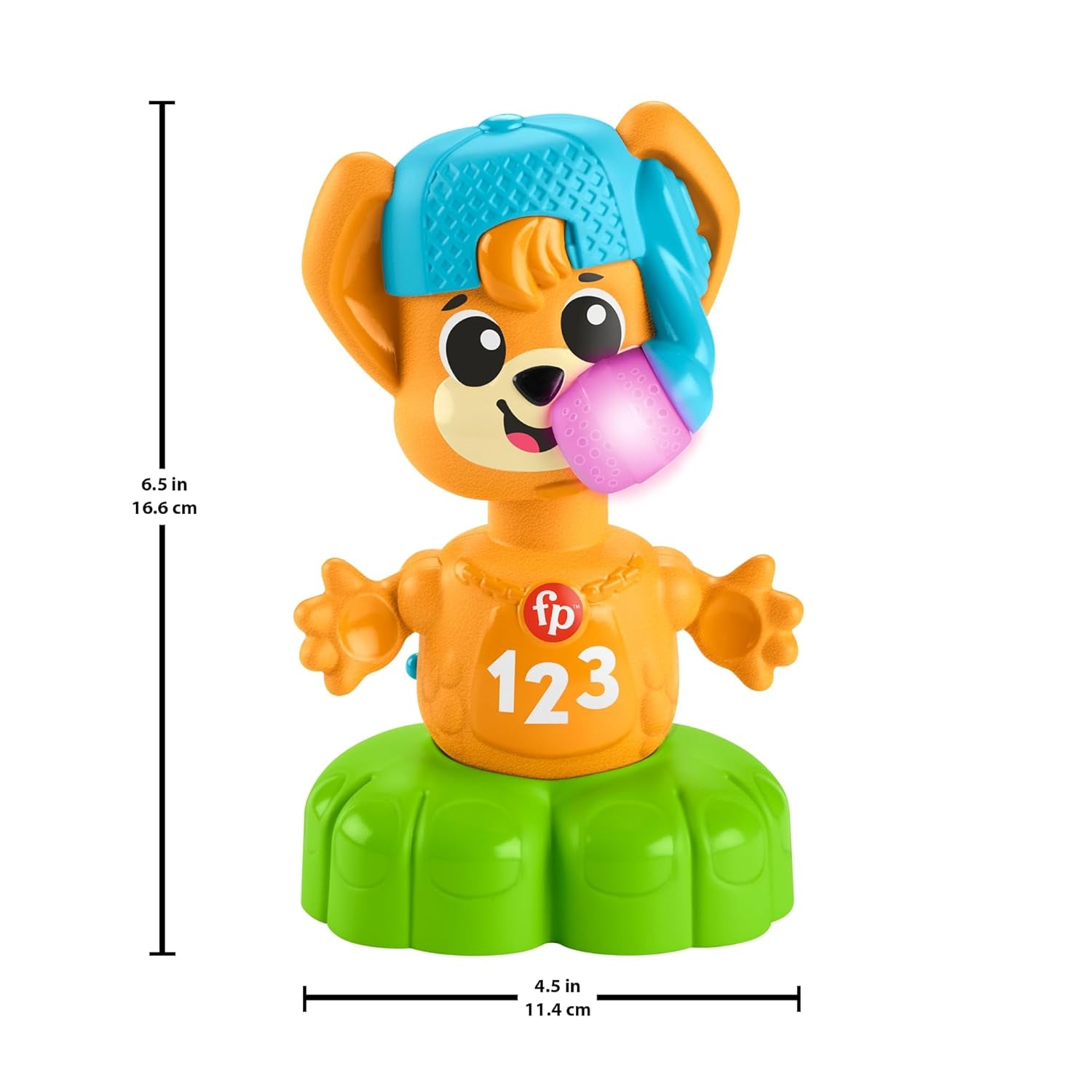 Fisher Price Animal Band Rino le renard apprend les contraires, renard interactif pour apprendre par le mouvement, lumières colorées, chansons et sons, jouet pour bébé, 9 mois et plus, HYL02 Baby Toys Naty Shop