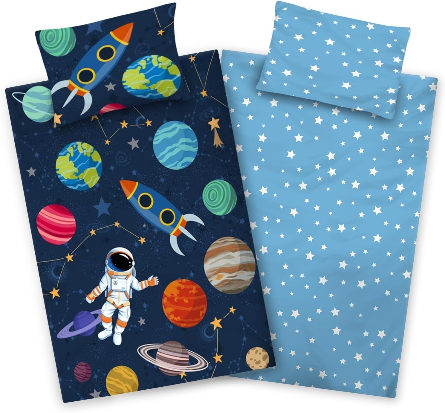 Literie enfant Aminata Kids, espace extra-atmosphérique, coton Literie - enfants Naty Shop Default Title