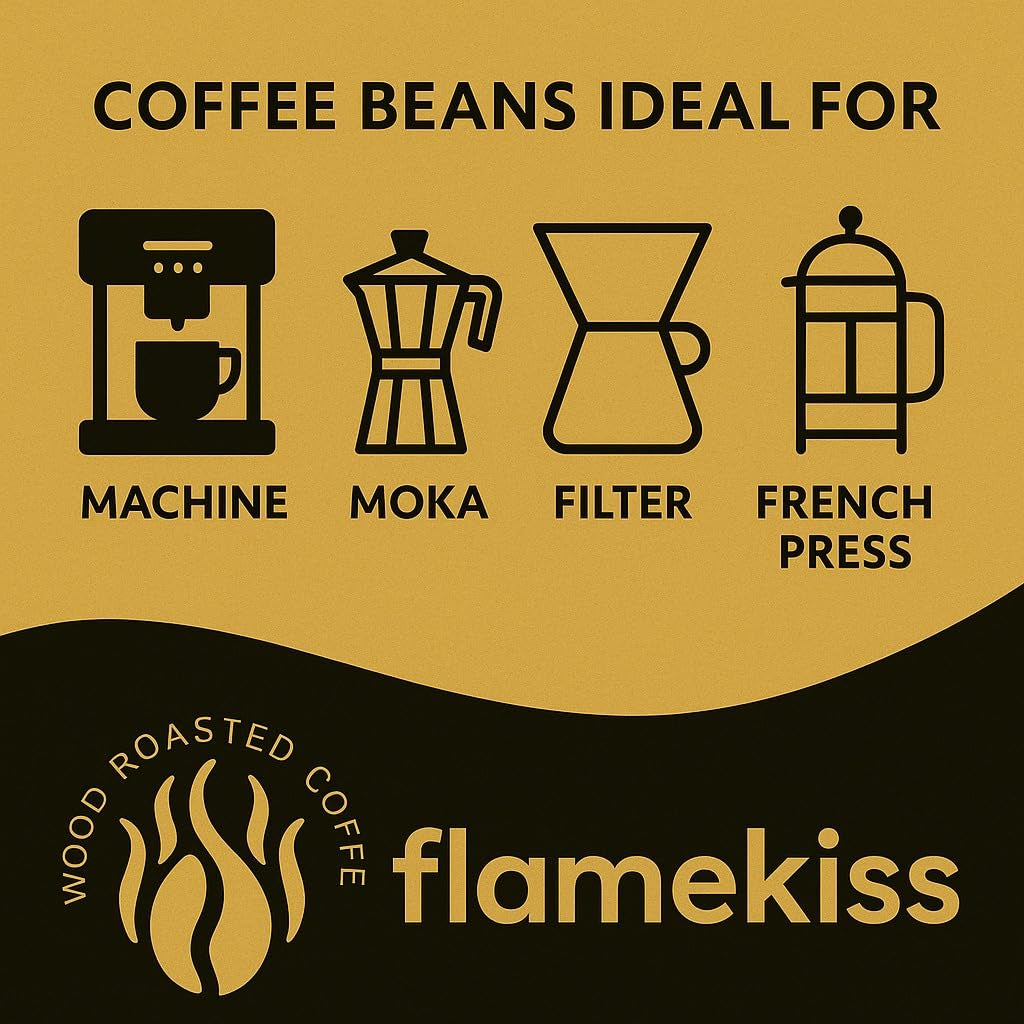 Café en grains 250 g – Grains d'espresso Arabica et Robusta de haute qualité, torréfiés à la main dans le bois, pour le goût plein et aromatique des grains de café