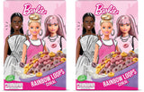 Céréales Barbie Rainbow Loops, anneaux colorés de blé, d'avoine et de maïs au goût de fruits pour un petit-déjeuner parfait, 1 paquet (1 x 350 g)